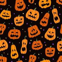 Halloween-pompoen naadloos patroon. hand getekende vectorillustratie vector