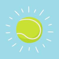 glanzende tennisbal. sportkaart. hand getekende vectorillustratie vector