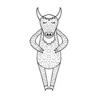 stier, vos, leeuw, scandinavisch, doodle vector