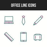 unieke icon set van office lijn vector iconen