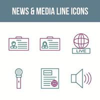 unieke nieuws en media vector icon set