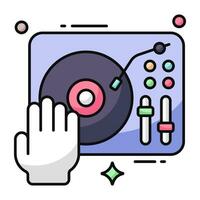 een retro vinyl opnemer icoon, vector ontwerp van draaitafel