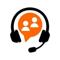 pictogram voor klantenondersteuning online service. callcenter bord met headset vector