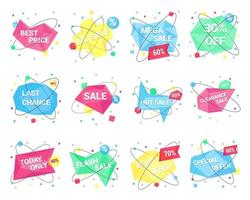 12 verkoop geometrische banner vlakke stijl ontwerp vector illustratie set