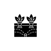 aeroponics zwarte glyph-pictogram vector