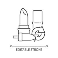 hervulbare lippenstift lineaire pictogram vector