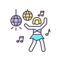 go go danser rgb kleurenpictogram vector