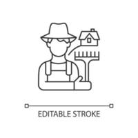 landarbeiders lineaire pictogram vector