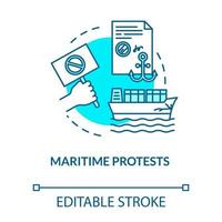maritiem protest turquoise concept icoon vector