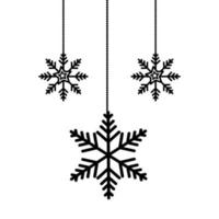 sneeuwvlokken kerst opknoping geïsoleerd pictogram vector