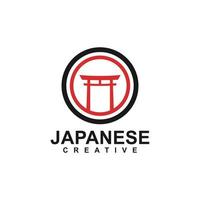 torii logo Japanse cultuur, sjabloon verwaardigen pictogram vectorillustratie. vector