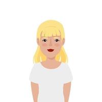 mooie vrouw blond haar avatar karakter icon vector