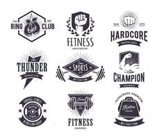 Retro fitness-emblemen vector