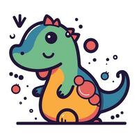 schattig tekenfilm dinosaurus. vector illustratie geïsoleerd Aan een wit achtergrond.