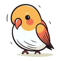 vector illustratie van schattig tekenfilm vogel. geïsoleerd Aan wit achtergrond.