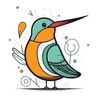 schattig tekenfilm vogel vector illustratie. hand- getrokken tekening stijl.