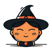 halloween schattig heks vector tekenfilm karakter icoon illustratie ontwerp.