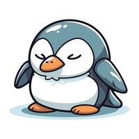 schattig tekenfilm pinguïn. vector illustratie geïsoleerd Aan wit achtergrond.