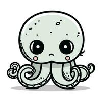 Octopus tekenfilm karakter vector illustratie. schattig Octopus tekenfilm karakter