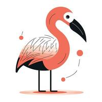 flamingo vector illustratie. schattig flamingo in vlak stijl.