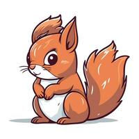 schattig tekenfilm eekhoorn geïsoleerd Aan wit achtergrond. vector illustratie van een eekhoorn.