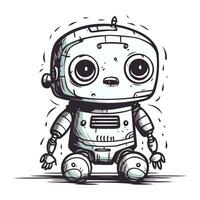 schattig tekenfilm robot. vector illustratie geïsoleerd Aan een wit achtergrond.