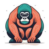 gorilla. vector illustratie van een gorilla in een vlak stijl.