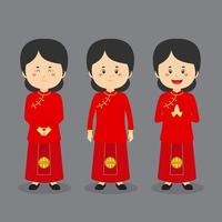Chinees karakter met verschillende uitdrukkingen vector