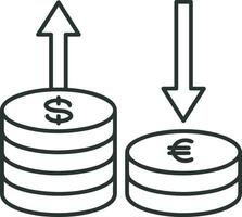 geld uitwisseling betaling icoon symbool vector afbeelding. illustratie van de dollar valuta munt grafisch ontwerp beeld