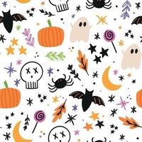 doodle halloween-patroon. halloween achtergrond vector