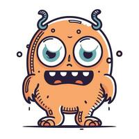 grappig tekenfilm monster. vector illustratie. schattig monster karakter.