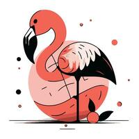 flamingo. vector illustratie van een flamingo Aan een wit achtergrond.