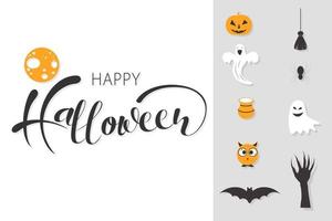 happy halloween-verkoopbanners of feestsetelement vector