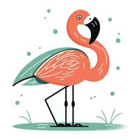 flamingo vogel. vector illustratie van een schattig flamingo.