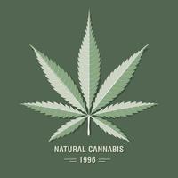 cannabisblad in platte vintage stijl. vector illustratie