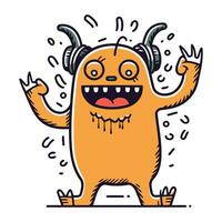 grappig tekenfilm monster. vector illustratie van schattig monster. halloween karakter.