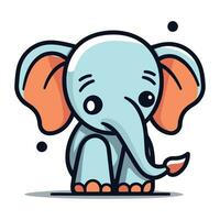 schattig tekenfilm olifant. vector illustratie. geïsoleerd Aan wit achtergrond.