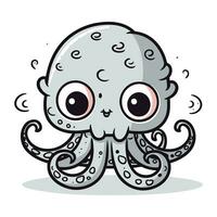 schattig Octopus tekenfilm mascotte karakter vector illustratie.