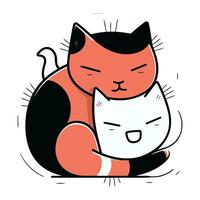 schattig tekenfilm kat karakter. vector illustratie geïsoleerd Aan een wit achtergrond.