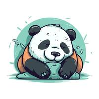 vector illustratie van een panda slapen. schattig tekenfilm karakter.
