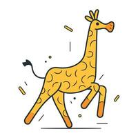 vector illustratie van giraffe. vlak lijn kunst ontwerp voor web. plaats. reclame. spandoek. poster en afdrukken.