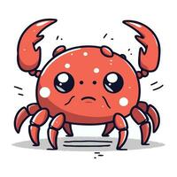 krab tekenfilm karakter. vector illustratie van een schattig tekenfilm krab.