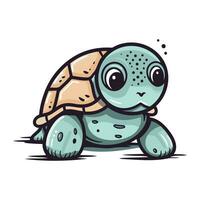 schattig tekenfilm schildpad. vector illustratie geïsoleerd Aan een wit achtergrond.