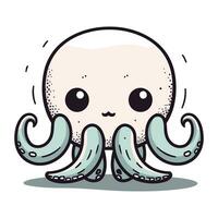 schattig tekenfilm Octopus. vector illustratie geïsoleerd Aan wit achtergrond.