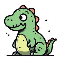 schattig tekenfilm dinosaurus. vector illustratie geïsoleerd Aan een wit achtergrond.