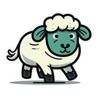 schapen tekenfilm karakter vector illustratie. schattig schapen boerderij dier.