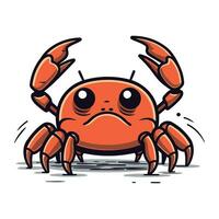 schattig tekenfilm krab. vector illustratie. geïsoleerd Aan wit achtergrond.