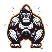 gorilla gorilla mascotte. vector illustratie klaar voor vinyl snijden.