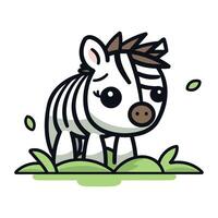 schattig zebra vector illustratie. schattig tekenfilm dier.