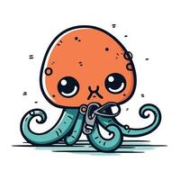 schattig tekenfilm Octopus. vector illustratie. geïsoleerd Aan wit achtergrond.